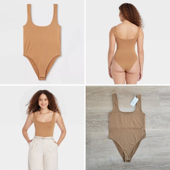 A New Day Women's Seamless Tank Bodysuit Tan Size Small One Piece New With Tags - Picture 3 of 14